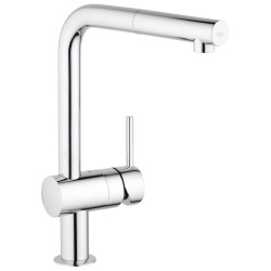 GROHE Douchette 1 jet Vitalio Start 100 chromé avec flexible 150 et support  rond