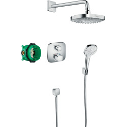 Hansgrohe Croma Select E Design Shower set with Ecostat E thermostatic mixer for concealed installation (27294000)