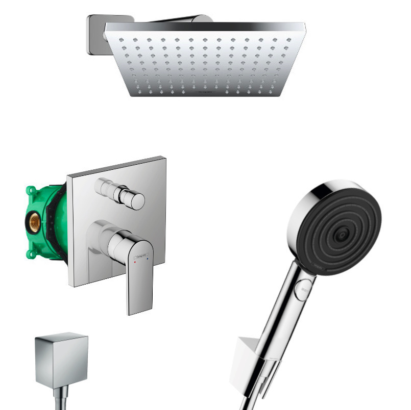 Hansgrohe Vernis Shape Pulsify Allinone concealed shower set with 230
