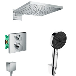 Hansgrohe Ecostat Raindance Pulsify Built-in all-in-1 shower set with Overhead Shower 300 XXL + Performance 3 jets Hand Shower