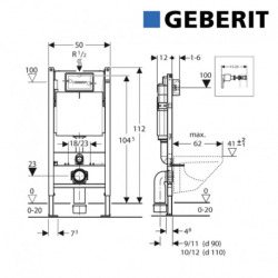 Geberit Toilet Frame + Swiss Aqua Technologies rimless bowl + Delta20 matt chrome plate (SATRIMLESSGEB9)