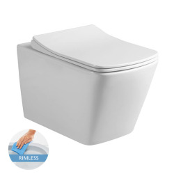 Swiss Aqua Technologies Infinitio wall-hung toilet without rim, invisible fixings + Softclose seat (SquareInfinitio)