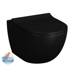 Vitra  Sento SmoothFlush Rimless Toilet + softclose seat, Matt black (7848-083-6147)