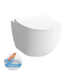 Vitra  SENTO RIM-EX Compact rimless toilet bowl only, 49.5cm (7747-003-0075)