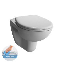 Vitra  Normus wall-hung rimless toilet with softclose seat, White (7855-003-6169)