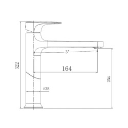  DARK XL Single lever washbasin mixer , Brushed gold (SATBSDA285PBZ)
