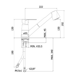  Project Mixer with pull-out spray, chrome (SATBSPRO283)