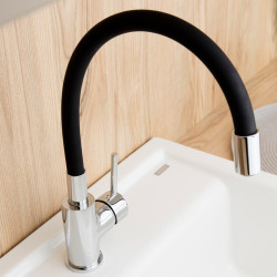  Shape Memory Kitchen Mixer Tap, Flexible Black silicone spout (SIKOBSLPRO290C)