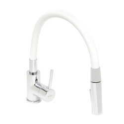  Shape Memory Kitchen Mixer Tap, pull-out spray, Flexible White silicone spout (SIKOBSLPRO290B2F)