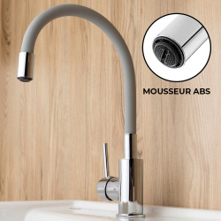 Siko Shape Memory Kitchen Mixer Tap, Flexible Grey silicone spout (SIKOBSLPRO290S)