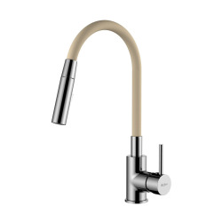 Siko Shape Memory Kitchen Mixer Tap, pull-out spray, Flexible Beige silicone spout (SIKOBSLPRO290BE2F)