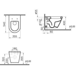 Villeroy & Boch Toilet Pack Viconnect Frame + Vitra Integra Toilet + Duroplast Seat + White Flush Plate (VCNINTEGRAC2)