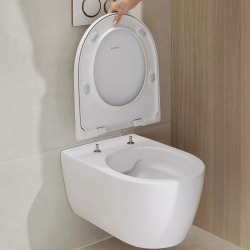 Grohe Toilet Set Rapid SL support frame + Geberit Rimfree wall hung toilet + Skate Cosmopolitan flush plate (RAPIDSL-ICON-1)