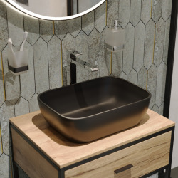 Swiss Aqua Technologies Infinitio Freestanding basin 45,5x32,5 cm, without overflow, matt black (SATINF4532BKM)