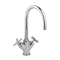 Paffoni Cruz Dual lever kitchen tap with swivel arm, chrome (QTV180)