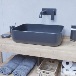  Naturel Set Floating Basin Shelf 80x8x50 cm + 2 Towel holder fixings 45 cm, Halifax Light oak tone (DO8050DH-FIX3)