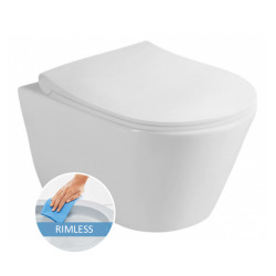 Grohe Toilet Set Rapid SL Support frame + Lucco Avva rimless bowl + Softclose seat + chrome plate (RapidSL-Avva-1A)