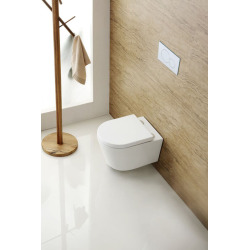 Geberit UP100 Support Frame + White Delta01 Flush Plate + SAT Rimless Toilet + Invisible Fixings (SATrimlessGeb1)