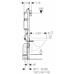 Geberit Toilet set Duofix frame + SAT Infinitio rimless WC , invisible fixings + White flush plate (InfinitioGeb3)