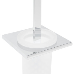 Swiss Aqua Technologies Evolution R Glass Toilet brush with Aluminium  wall mounted holder (SATDEVOR37)