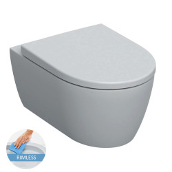 iCon Rimfree wall-hung toilet with invisible fixings, shrouded, with softclose seat (501.664.00.1)