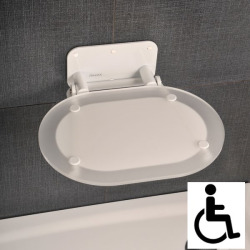 Ravak Ovo Chrome Folding shower seat for shower cubicle, White (B8F0000028)