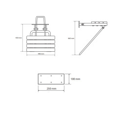  HELP Folding shower seat with safety leg 44x46x47cm in Brushed stainless steel, White (301102182)