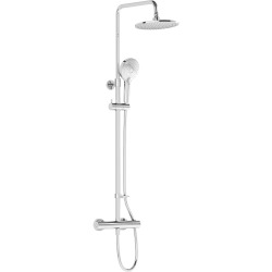 Vitra  AQUAHEAT JOY Thermostatic Shower column, Shower head XXL 220 mm + Hand shower 3 jets, Chrome (A47200EXP)