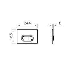  Loop O two-touch flush plate, Gloss White (740-0500)
