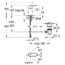  BauLoop Bidet mixer 1/2″, Chrome (23338000)