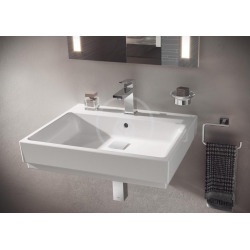  Cube Ceramic Wash basin 60, wall fixings not included, Alpine white (3947300H)