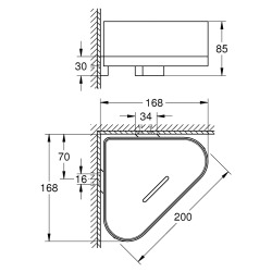 Grohe Selection Corner shower tray with holder, Hard graphite (41038A00)