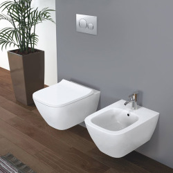 Grohe Toilet Pack Support Frame + Geberit Smyle Square Rimless Toilet + Softclose Seat + Arena Chrome Flush Plate