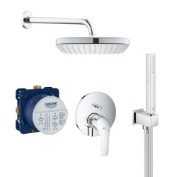 Grohe Eurosmart Shower Set all in 1 with Head Shower 25cm + Hand Shower 1 jet, Chrome (25219001-VITALIOCUBE)