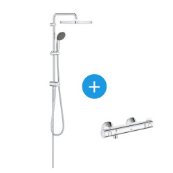 Grohe Vitalio Start System 250 Cube Shower Column + Grohtherm 800 Thermostatic Mixer (26698XXX)