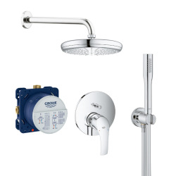 Grohe Eurosmart Shower Set all in 1 with Head Shower 21cm + Hand Shower 1 jet, Chrome (25219001-PERFECTSTICK)