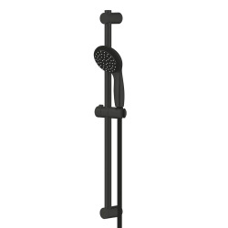 Grohe Shower Set Thermostatic Bath/Shower Mixer + 2-Spray Hand Shower + Shower Rail 600 mm + Hose, Matt Black (345982430-GroheBlack1)