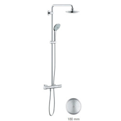 Grohe Euphoria System 180 Shower column with thermostatic mixer + anti-limescale accessory washball (27296001)