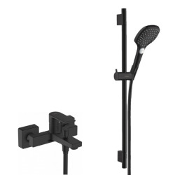 Hansgrohe Raindance Shower set with single lever mixer + XXL 3-spray hand shower, Matt black (71450670-Raindance)