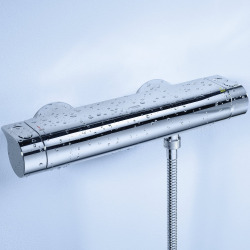 Shower set Grohtherm thermostatic mixer + Stick 1 jet hand shower, wall bracket, flexible hose, Chrome (34169001-CUBESTICK)  Shower set Grohtherm thermostatic mixer + Stick 1 jet hand shower, wall bracket, flexible hose, Chrome (34169001-CUBESTICK)
