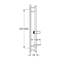 Grohe Rainshower SmartActive Shower rail, 900 mm, Brushed Cool Sunrise (26603GN0)