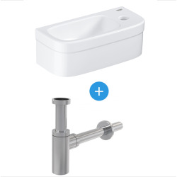 Grohe Set Euro Ceramic Washbasin  370 x 180 mm + Alca Trap in metal, Chrome (39327000-SET)