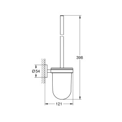  START Set Toilet Brush Holder + Wall-Mounted Toilet Roll Holder, Matt Black (411852430-GroheBlackSet1)