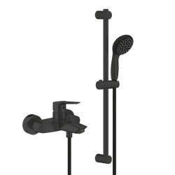 Grohe Set shower / bath mixer 1/2" + Hand Shower 2 jets + Shower rail 600 mm + Hose, Matt black (322782432-GroheBlack1)
