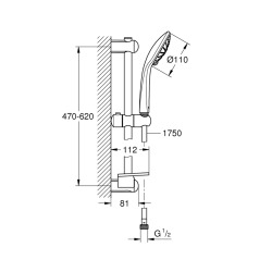 Grohe Shower Set Grohtherm 800 Thermostatic Shower Mixer + EUPHORIA Complete Shower Set 3 Sprays (34561000-EUPHORIA3)