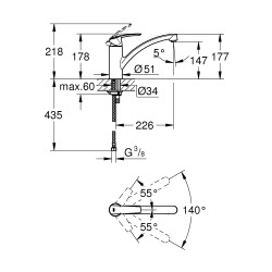 Franke Kitchen Sink Set Sirius Tectonite® Undermount Sink 52.5 x 44 cm, Polar White + Grohe SuperSteel Single-Lever Mixer (SID110-50B-D