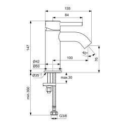  KOLVA Single-Lever Basin Mixer, Matt Black (BD026U4)