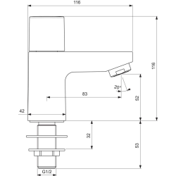  CeraPlan III Cold water basin tap, Chrome (B0734AA)