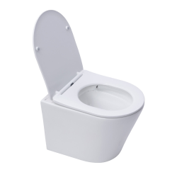  Wall hung toilet set frame + SAT Infinitio rimless toilet with invisible fixings + Softclose seat + Matt black plate
