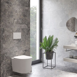 Swiss Aqua Technologies Toilet set frame + SAT Infinitio rimless toilet with invisible fixings + Softclose seat + Gold plate (SMARTK-Infinitio-gold)